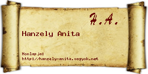 Hanzely Anita névjegykártya